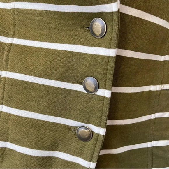 Hurley | Retro Olive Green Brown Striped Button Up Blazer Size Small S - Picture 6 of 6